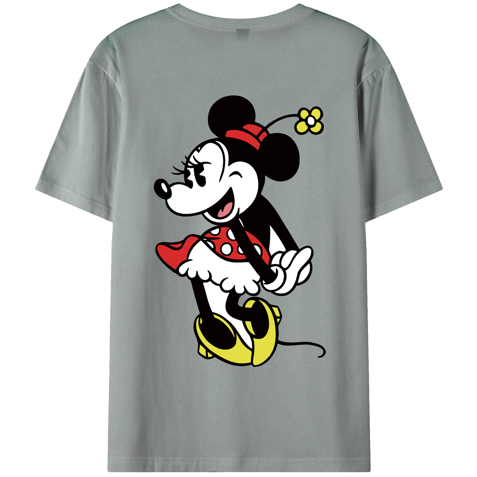 ミッキーマウス Mickey Mouse 綿100％ メンズ半袖Tシャツ（バックプリント） 通気性